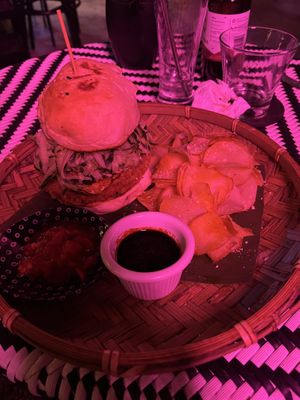 Chicken burger (over-fried patty too crisp)  at The Hungry Tapir in Kuala Lumpur