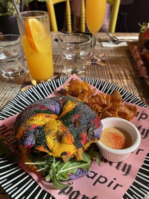 Rainbow bagel  at The Hungry Tapir in Kuala Lumpur