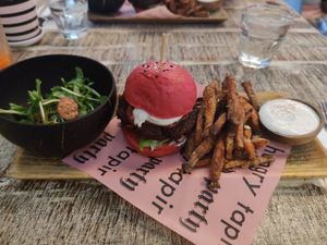 Vegan Pink Burger (Amazing taste) at The Hungry Tapir in Kuala Lumpur