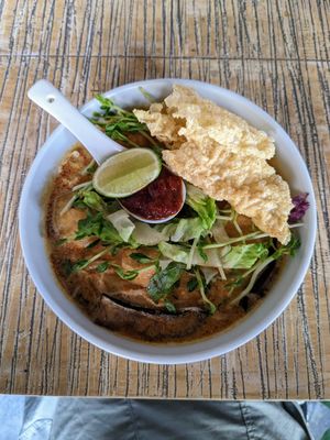 The vegan laksa - quite good at The Hungry Tapir in Kuala Lumpur