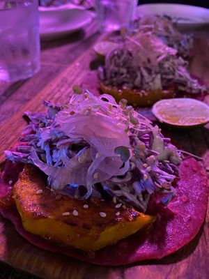 Nighttime pic of our trio of tacos which we’ve had both times we visited   at The Hungry Tapir in Kuala Lumpur