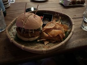 “Ay-am” Geprek Burger   at The Hungry Tapir in Kuala Lumpur