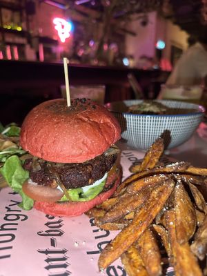 Beetroot burger   at The Hungry Tapir in Kuala Lumpur