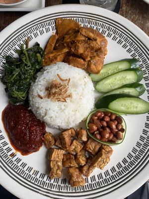 vegan nasi lemak  at The Hungry Tapir in Kuala Lumpur