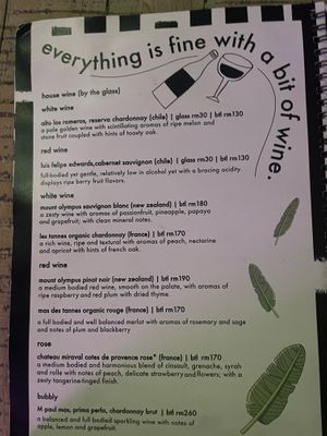 Menu  at The Hungry Tapir in Kuala Lumpur