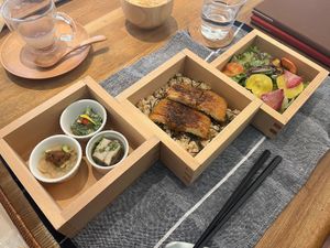 Course Dish: Tofu Kabayaki (unagi style) at Sobe's Cafe in Hanamaki