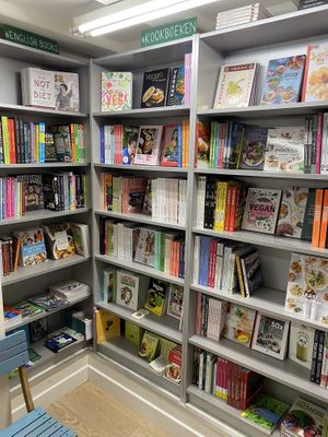 Vegan books. Some in english as well! at VEGA-LIFE in Amsterdam