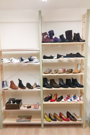 At the back of the store VEGA-LIFE offers shoes with a discount.  at VEGA-LIFE in Amsterdam