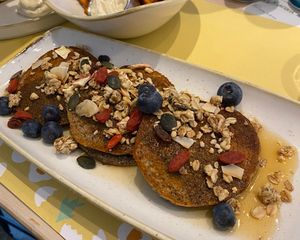 Vegan pancakes  at Brunch Republic in Treviso
