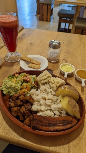 Ecuadorian dish at Prana Veggie in Quito