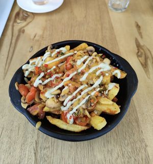 Pommes-Fondue  at Prana Veggie in Quito