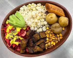 FRITADA
A veganized traditional 
ecuadorian food. at Prana Veggie in Quito