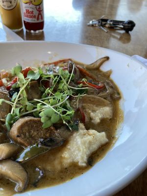 Mushroom grits  at The Panacea Restaurant in Wilmington
