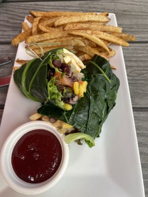 Collard wrap  at The Panacea Restaurant in Wilmington