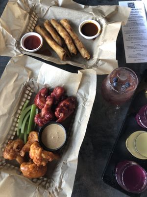 Cauliflower wings and spring rolls  at The Panacea Restaurant in Wilmington