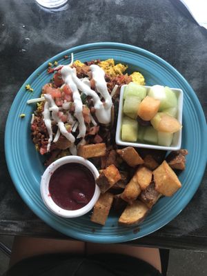 tofu scramble platter thing: delicious and well seasoned  at The Panacea Restaurant in Wilmington