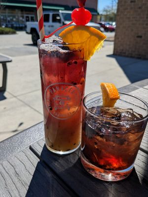 Tequila sunset and blackberry old fashioned at The Panacea Restaurant in Wilmington