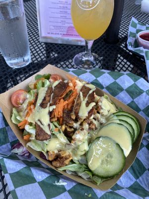 Panacea House salad with tofu bacon   at The Panacea Restaurant in Wilmington