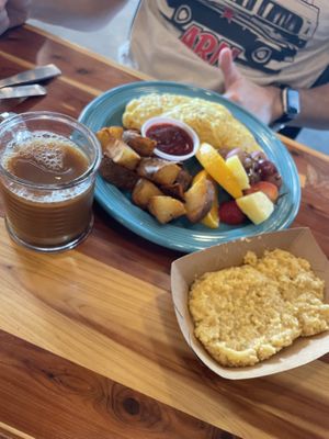 Just egg omelet & cheesy grits    at The Panacea Restaurant in Wilmington