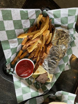 Gyro. Very good. Fries were disappointing but it may have been an anomaly—the brunch home fries the next day were great    at The Panacea Restaurant in Wilmington