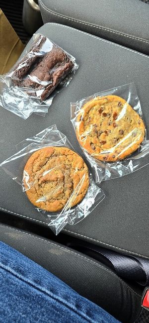 Chocolate chip cookie, cinnadoodle cookie, and a brownie  at Cinnaholic in Schaumburg