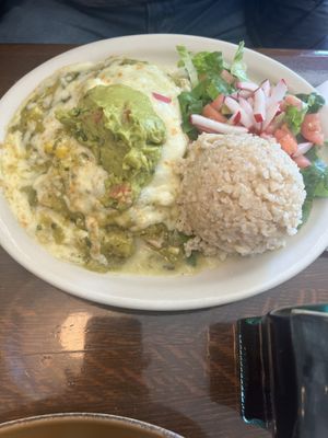 Enchilada Verde  at Blind Faith Cafe in Evanston
