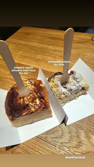 vegan on the left, non-vegan on the right at Zeit Für Brot - Berlin Mitte 1 in Berlin
