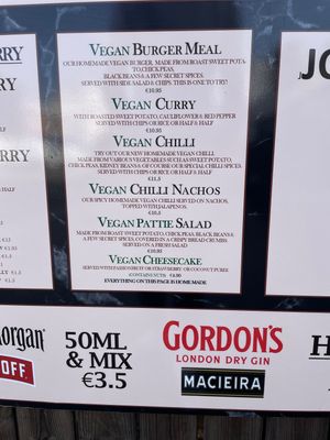 De menu  at Fat Cats Bar in Albufeira