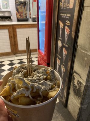 jumbo portion (7,50€) with garlic mayo  at Las Fritas in Bilbao