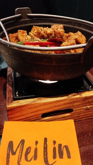 Chili tofu on pan at Mei Lin in Helsinki