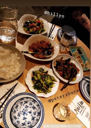 Pan-Fried Dumplings 
Cucumber Salad 
Gong Pao Tofu
Tofu with broccoli  at Mei Lin in Helsinki