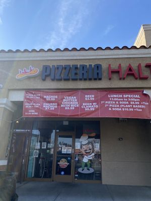 Exterior with New Options Available (Not Fully Vegan)  at Pizzeria Halt in Modesto