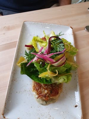 Artichoke cakes at Seed in New Orleans