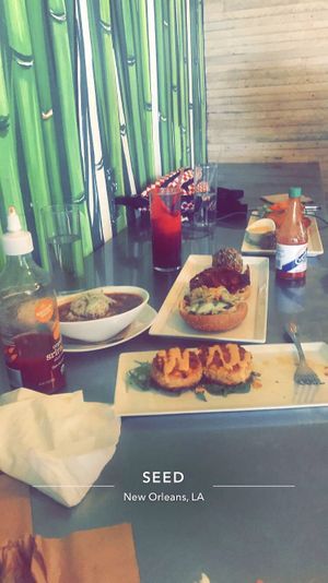 Crabless cakes were the best! at Seed in New Orleans