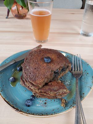 Buckwheat, blueberry pancakes at Seed in New Orleans
