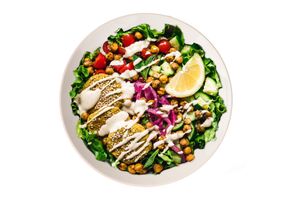 Falafel, chickpea salad8 at Rejoice in Geneva