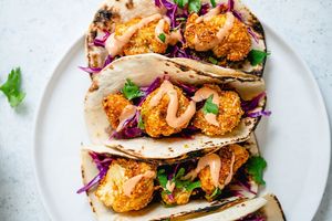 Crispy Cauliflower Tacos (V, DF, GF) at Rejoice in Geneva