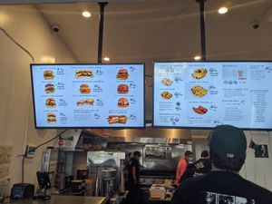 Cashier digital menu. at Malibu's Burgers in Oakland