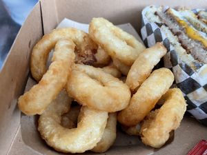 Onion rings at Malibu's Burgers in Oakland