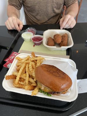 malibu burger & chicken tenders!  at Malibu's Burgers in Oakland