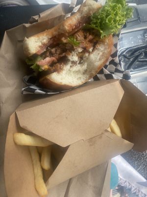 Onion rings on point burger nasty   at Malibu's Burgers in Oakland