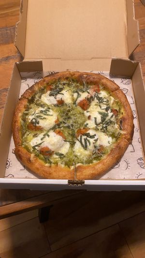 Pesto  pizza at Lulu Green in Boston