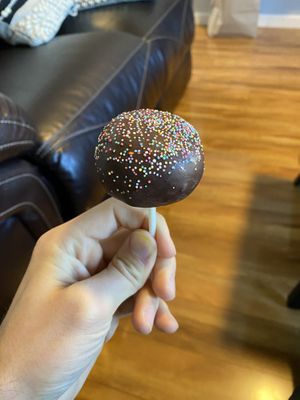 Chocolate cake pop at Lulu Green in Boston
