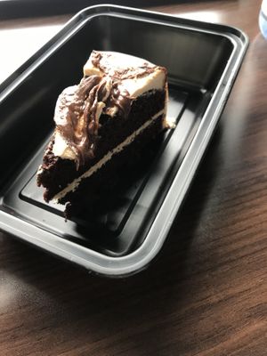 Chocolate peanut butter cake (the lid ruined the top of it) at Lulu Green in Boston