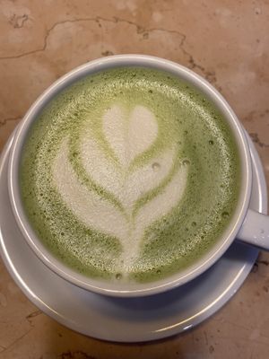 Matcha tea latte  at Lulu Green in Boston