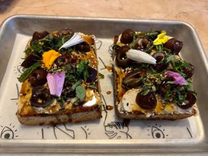 Hummus toast  at Lulu Green in Boston