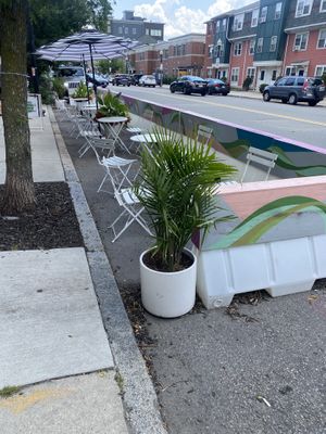 Outside seating   at Lulu Green in Boston