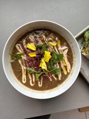 Lemony lentil soup  at Lulu Green in Boston