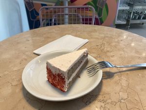 Strawberry cake 🍓🍰  at Lulu Green in Boston