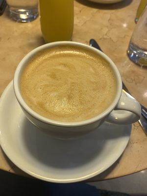 Americano with oat milk (basically an au lait, oh yay!)  at Lulu Green in Boston
